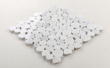 Athena Minerva White Polished Pebble Marble Mosaic Tile