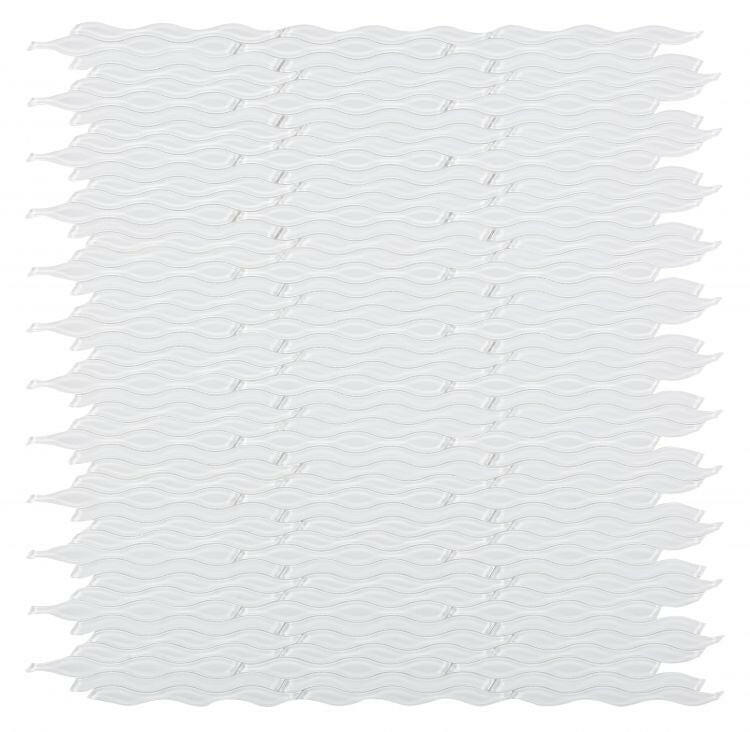 Aqua White Glossy Wave Glass Mosaic Tile-Glass Mosaic-American Tile Depot