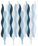 Aqua Blue Glossy Wave Glass Mosaic Tile