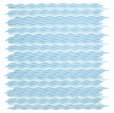 Aqua Sapphire Glossy Wave Glass Mosaic Tile