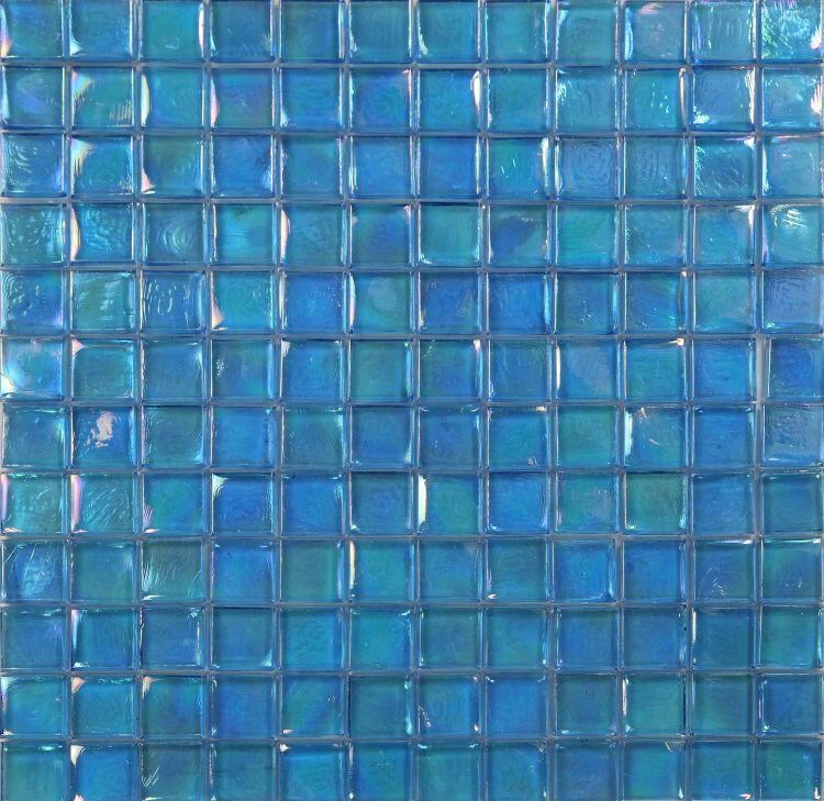 Aquarius Fancy Blue Square Glass Mosaic Tile-Glass Mosaic-American Tile Depot