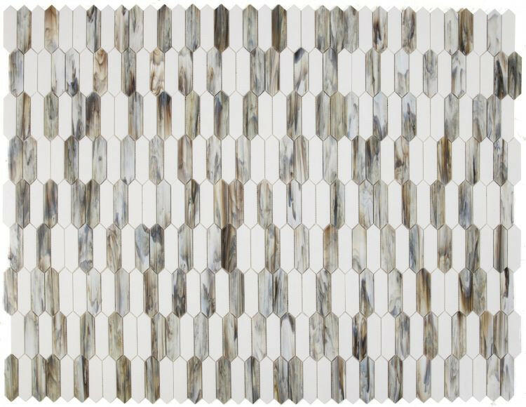 Arrow Dawn Elongated Hexagon Glass Mosaic Tile-Glass Mosaic-American Tile Depot