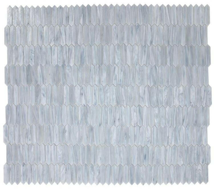 Arrow Grey Elongated Hexagon Glass Mosaic Tile-Glass Mosaic-American Tile Depot