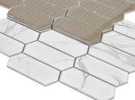 Arrow Picket Statuario Matte Elongated Hexagon Porcelain Mosaic Tile-Porcelain Mosaic-American Tile Depot