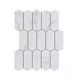 Arrow Picket Statuario Matte Elongated Hexagon Porcelain Mosaic Tile