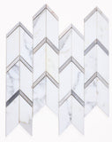 Sample of Arrow Sky Polished Chevron Marble Mosaic Tile-Sample-American Tile Depot