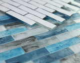 1 x 4 Aesthetic Ocean Stack Subway Brick Glass Mosaic Wall Tile