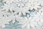 Aster Blue Flower Glass Mosaic Wall Tile-Glass Mosaic-American Tile Depot