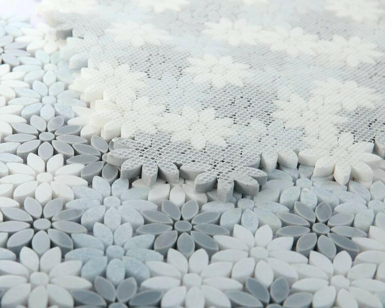 Aster Crystal Ocean Polished Flower Marble Mosaic Tile-Marble Mosaic-American Tile Depot