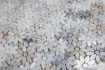 Aster Wild Sky Polished Flower Marble Mosaic Tile-Marble Mosaic-American Tile Depot