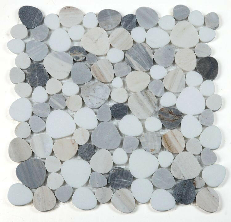 Athena Brigid Beach Polished Pebble Marble Mosaic Tile-Marble Mosaic-American Tile Depot