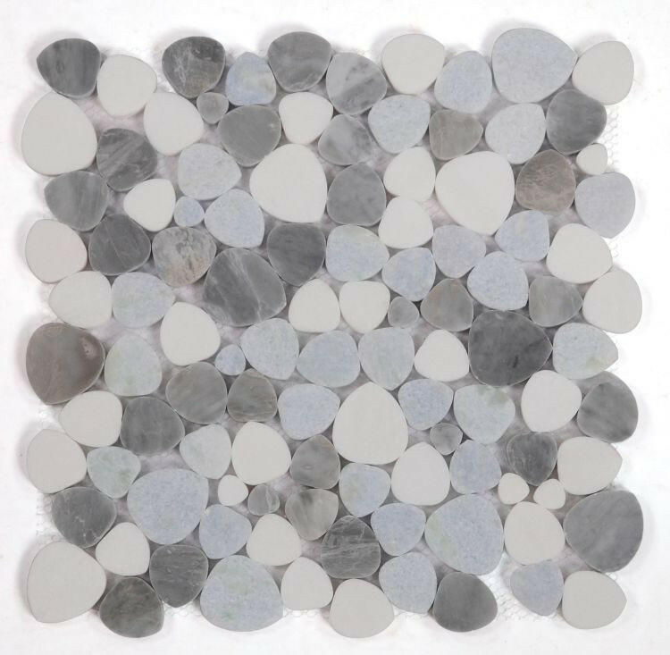 Athena Brigid Blue Ocean Polished Pebble Marble Mosaic Tile-Marble Mosaic-American Tile Depot