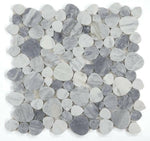 Athena Brigid Mix Grey Polished Pebble Marble Mosaic Tile-Marble Mosaic-American Tile Depot