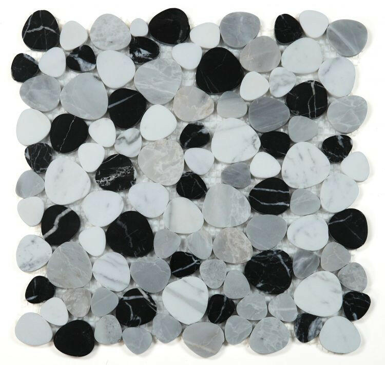 Athena Brigid Moonlight Polished Pebble Marble Mosaic Tile-Marble Mosaic-American Tile Depot