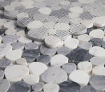 Athena Minerva Calacatta Grey Pebble Marble Mosaic Tile-Marble Mosaic-American Tile Depot