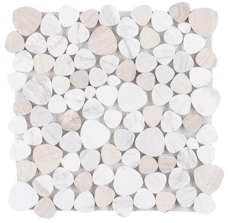 Athena Minerva Loft Polished Pebble Marble Mosaic Tile-Marble Mosaic-American Tile Depot