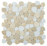 Athena Minerva Marfil Polished Pebble Marble Mosaic Tile-Marble Mosaic-American Tile Depot