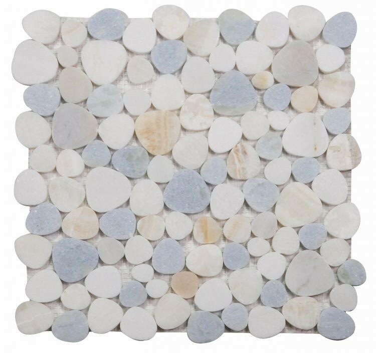 Athena Minerva Marina Polished Pebble Marble Mosaic Tile-Marble Mosaic-American Tile Depot