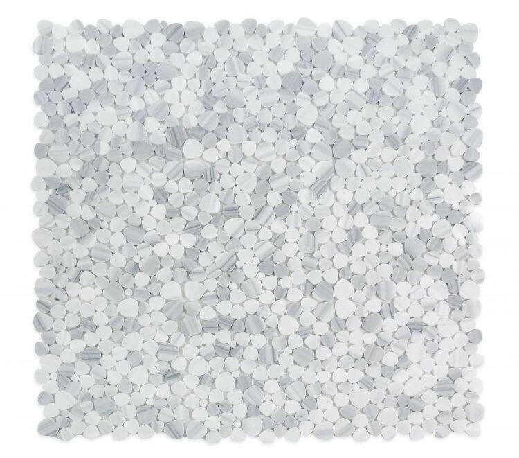 Athena Minerva Marmala White Honed Pebble Marble Mosaic Tile-Marble Mosaic-American Tile Depot