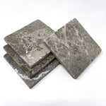 Atlantic Gray Marble Handmade Coasters - Set of 4-Marble Coasters-American Tile Depot