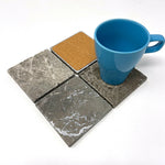 Atlantic Gray Marble Handmade Coasters - Set of 4-Marble Coasters-American Tile Depot