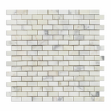 Calacatta Gold Marble Polished Baby Brick Mosaic Tile