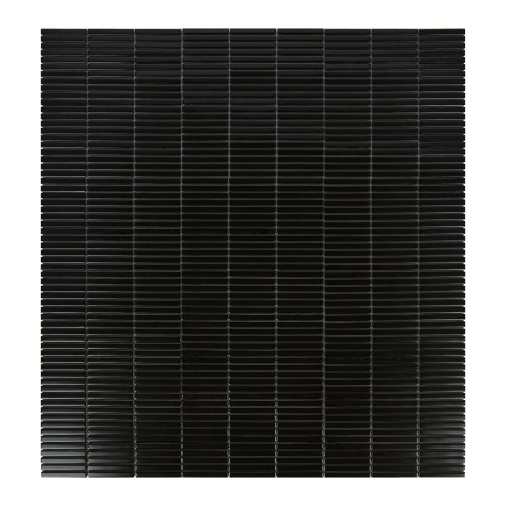 Band Black Matte Linear Porcelain Mosaic Tile-Porcelain Mosaic-American Tile Depot