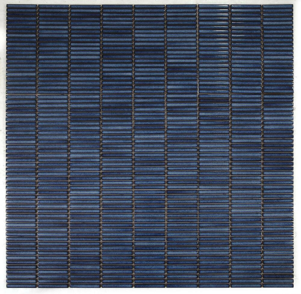 Band Blue Glossy Linear Porcelain Mosaic Tile-Porcelain Mosaic-American Tile Depot