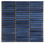 Band Blue Glossy Linear Porcelain Mosaic Tile-Porcelain Mosaic-American Tile Depot