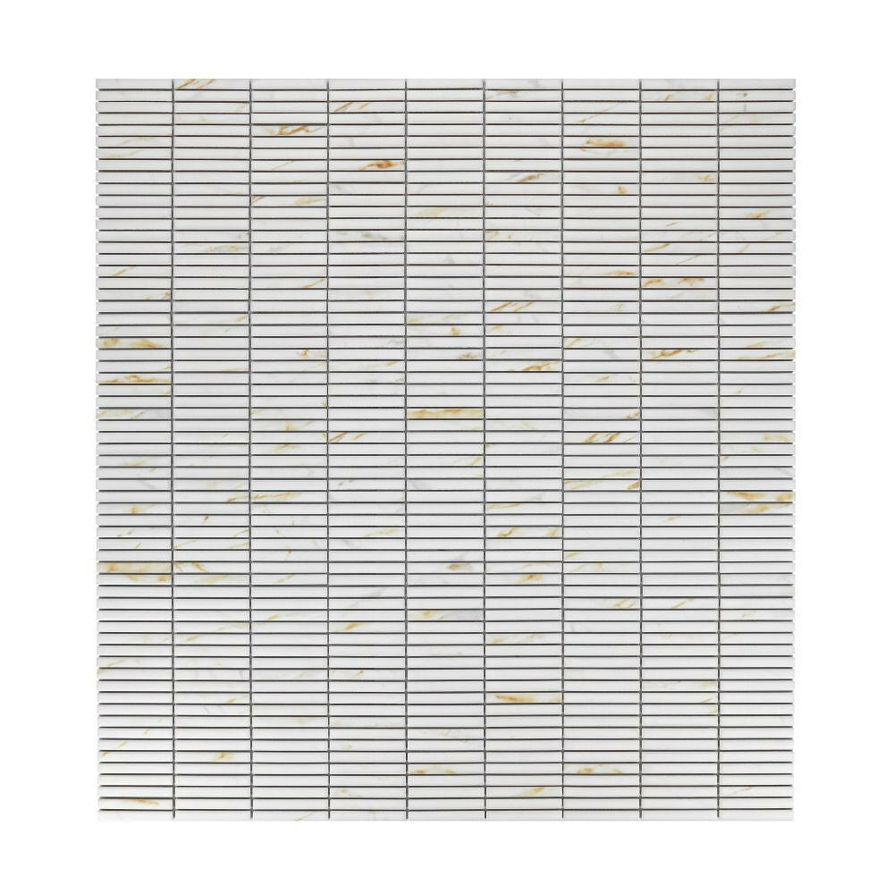 Band Calacatta Matte Linear Porcelain Mosaic Tile-Porcelain Mosaic-American Tile Depot