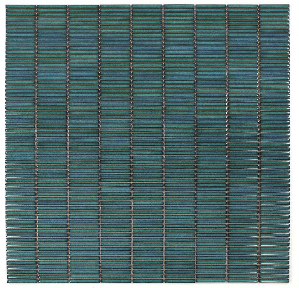 Band Turquoise Glossy Linear Porcelain Mosaic Tile-Porcelain Mosaic-American Tile Depot