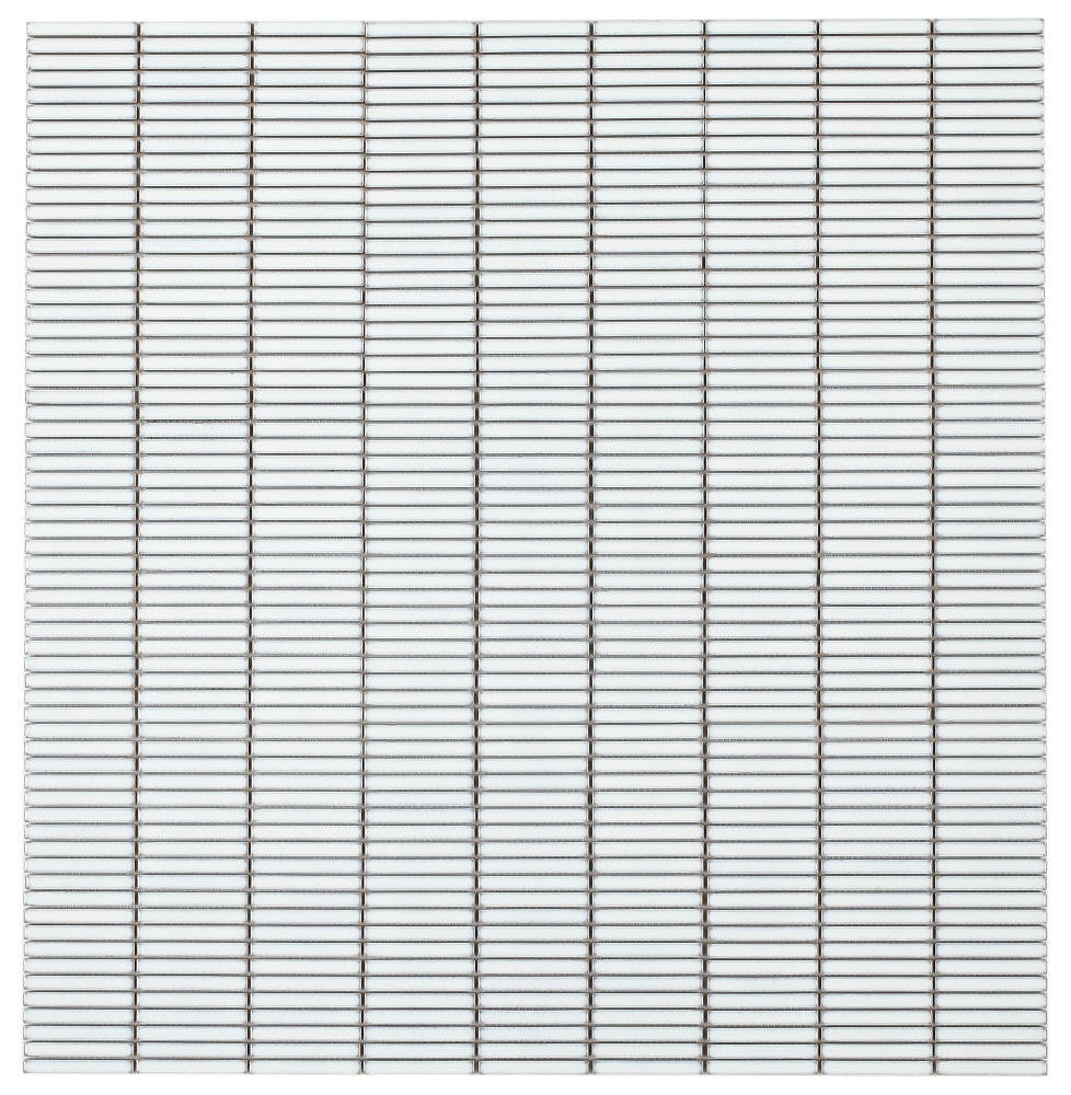 Band White Glossy Linear Porcelain Mosaic Tile-Porcelain Mosaic-American Tile Depot