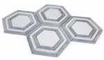 Beehive Nancy Blue Polished Hexagon Marble Mosaic Tile-Marble Mosaic-American Tile Depot