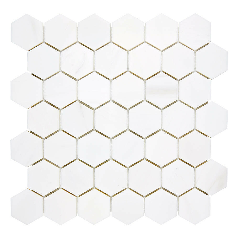 Bianco Dolomite Honed 2" Hexagon Marble Mosaic Tile-Marble Mosaic-American Tile Depot