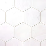 Bianco Dolomite Honed 4" Hexagon Marble Mosaic Tile-Marble Mosaic-American Tile Depot