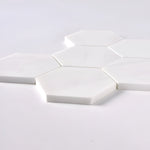 Bianco Dolomite Honed 4" Hexagon Marble Mosaic Tile-Marble Mosaic-American Tile Depot