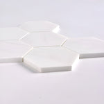 Bianco Dolomite Honed 4" Hexagon Marble Mosaic Tile-Marble Mosaic-American Tile Depot