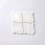 Bianco Dolomite Honed 6" Lantern Arabesque Marble Mosaic Tile-Marble Mosaic-American Tile Depot