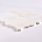 Bianco Dolomite Honed 6" Lantern Arabesque Marble Mosaic Tile-Marble Mosaic-American Tile Depot