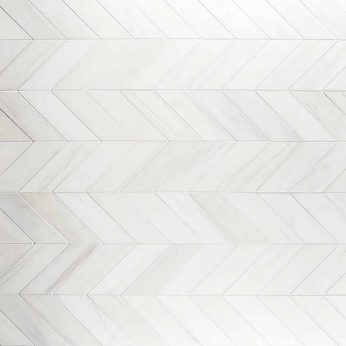 Bianco Dolomite Honed Large Chevron Marble Mosaic Tile-Marble Mosaic-American Tile Depot