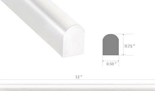 Bianco Dolomite Honed Marble 1/2 X 12 Pencil Liner-Marble Molding/Trim-American Tile Depot