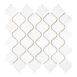 Bianco Dolomite Polished 3" Lantern Arabesque Marble Mosaic Tile-Marble Mosaic-American Tile Depot