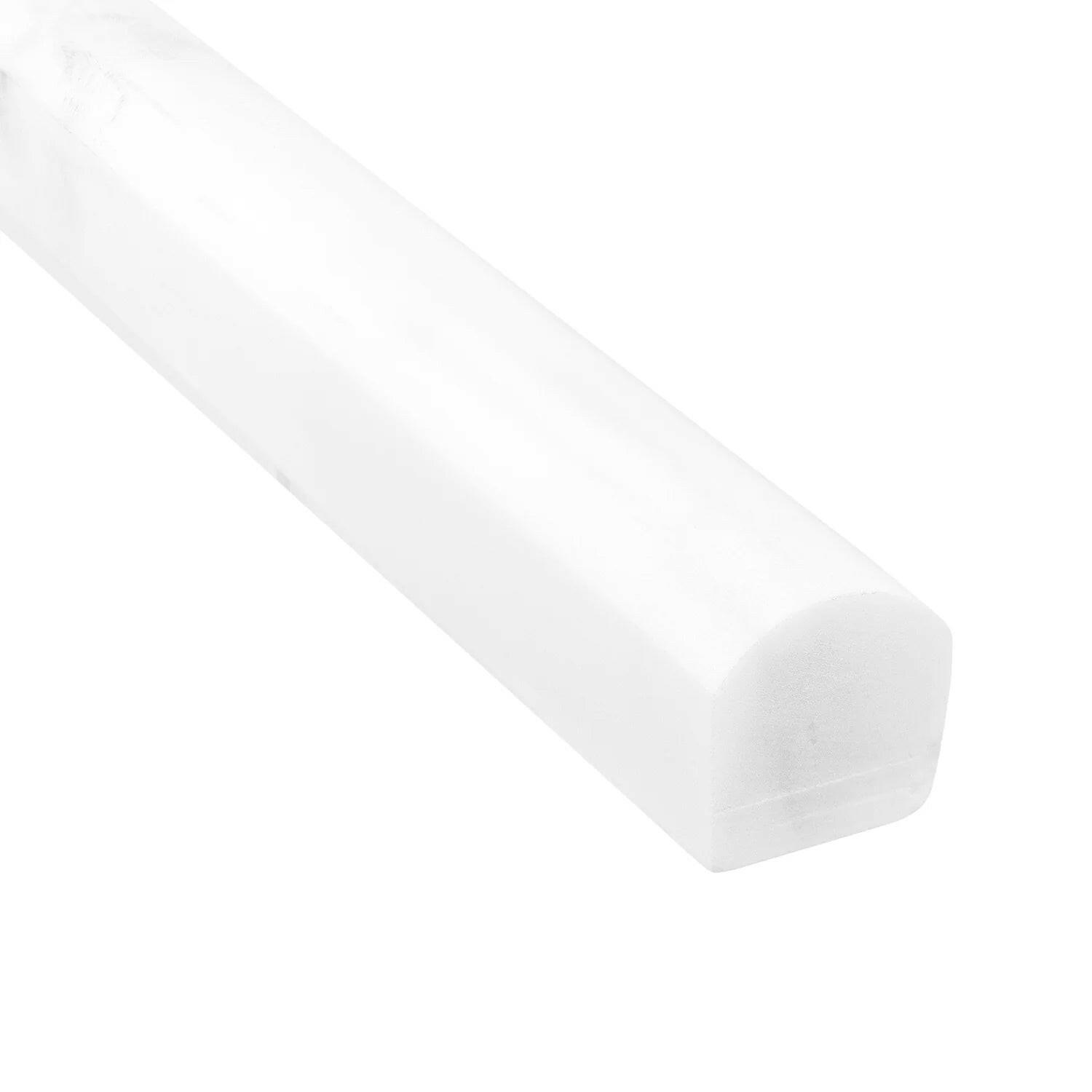 Bianco Dolomite Polished 3/4 X 12 Bullnose Liner-Marble Molding/Trim-American Tile Depot