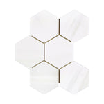 Bianco Dolomite Polished 4" Hexagon Marble Mosaic Tile-Marble Mosaic-American Tile Depot