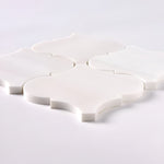 Bianco Dolomite Polished 6" Lantern Arabesque Marble Mosaic Tile-Marble Mosaic-American Tile Depot