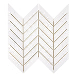 Bianco Dolomite Polished Large Chevron Marble Mosaic Tile-Marble Mosaic-American Tile Depot