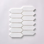 Bianco Dolomite Polished Picket Marble Mosaic Tile-Marble Mosaic-American Tile Depot