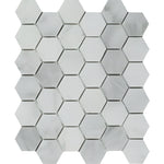 Bianco Venatino (Bianco Mare) Marble Honed 2" Hexagon Mosaic Tile-Marble Mosaic-American Tile Depot