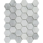 Bianco Venatino (Bianco Mare) Marble Honed 2" Hexagon Mosaic Tile-Marble Mosaic-American Tile Depot