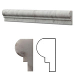 Bianco Venatino (Bianco Mare) Marble Honed OG-1 Chair Rail Molding Trim-Marble Molding/Trim-American Tile Depot